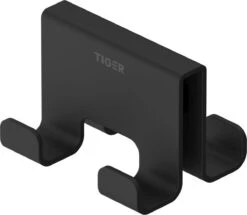 Tiger Caddy - Handdoekhaak Voor Douchecabine - Glaspaneel Dikte 6-8 Mm - 3,5 X 7 X 5 Cm - Dubbel - Zwart -Badkamer Product Winkel 1200x1043