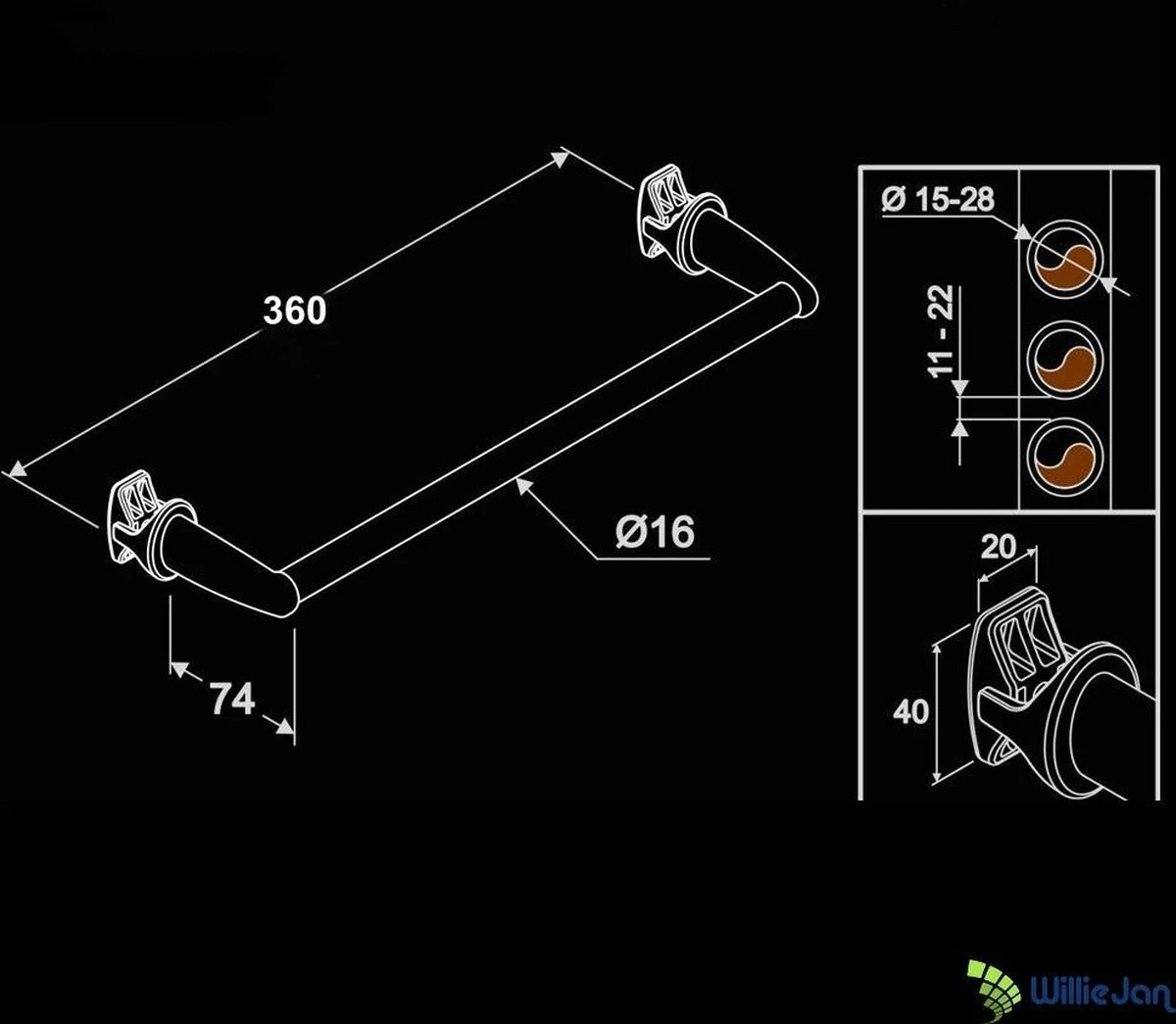 WillieJan Radiator Handdoeken Droog Rek 940W – Wit – 1 Stang – 36 Cm – Radiatorbevestiging – Zonder Boren 5 WillieJan Radiator Handdoeken Droog Rek 940W – Wit – 1 Stang – 36 Cm – Radiatorbevestiging – Zonder Boren - Afbeelding 3