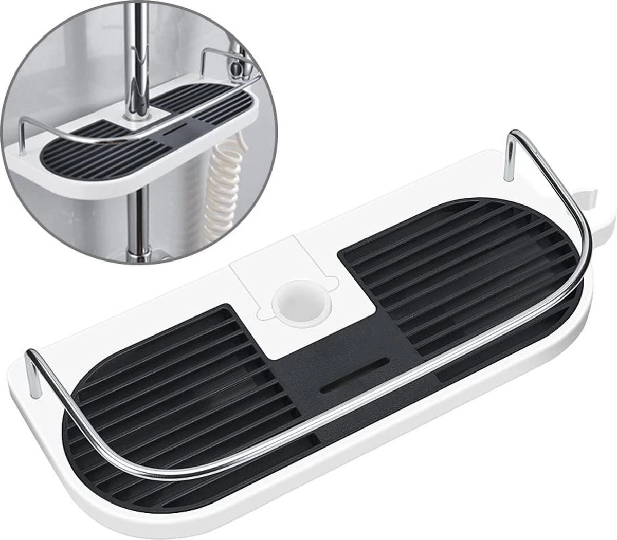 BOTC Doucherek - Zonder Boren - Doucherek Hangend – Badkamer Organizer – Douche Organizer - Doucherekje 3 BOTC Doucherek - Zonder Boren - Doucherek Hangend – Badkamer Organizer – Douche Organizer - Doucherekje