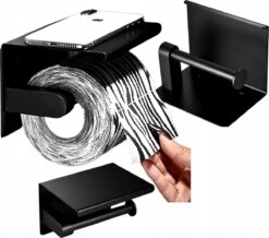 Toiletrolhouder - Wc Rol Houder Met Plankje - Inclusief Haakje - RVS - Waterbestendig - Zwart - Rheme 22 Toiletrolhouder - Wc Rol Houder Met Plankje - Inclusief Haakje - RVS - Waterbestendig - Zwart - Rheme -Badkamer Product Winkel 1200x1059