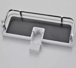 Merkloos Doucherek Zonder Boren –Douchemand- Badkamerrek-Doucheplank- Badkamer Organiser- Doucherek Hangend-Doucherek Zwart – Doucherek Hangend – Badkamer Organizer – Douche Organizer - Doucherekje - Doucherekje Zonder Boren-Zilver-Zwart-Wit -Badkamer Product Winkel 1200x1068 1