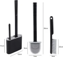 Lopoleis WC Borstel – Toiletborstel – Gesloten Bodem – WC Borstel Met Randreiniger – Siliconen – Zwart – WC Borstel Met Houder – Vrijstaand – Hangend – WC Borstel En Houder -Badkamer Product Winkel 1200x1083 1