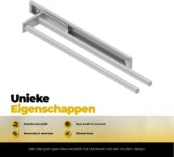 Eleganca Handdoekrek – Handdoekhouder Keuken – Handdoekstang – Ideaal Voor In Keukenkastjes – 44cm Uittrekbaar – 2 Armen – Handdoekrek Badkamer – Inclusief Bevestigingsmateriaal – Hoge Kwaliteit Aluminium – Zilver 12 Eleganca Handdoekrek – Handdoekhouder Keuken – Handdoekstang – Ideaal Voor In Keukenkastjes – 44cm Uittrekbaar – 2 Armen – Handdoekrek Badkamer – Inclusief Bevestigingsmateriaal – Hoge Kwaliteit Aluminium – Zilver -Badkamer Product Winkel 1200x1085 3