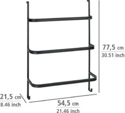 WENKO Handdoekhouder Irpinia 78x55cm Staal Zwart - Handdoekrek - Handdoekenrek Badkamer -Badkamer Product Winkel 1200x1088 5
