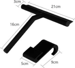 Merkloos Douchewisser Zwart Met Ophangsysteem Luxe –Trekker Douche - Siliconen -Badkamer Product Winkel 1200x1089 5