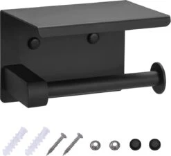 Toiletrolhouder - Wc Rol Houder Met Plankje - Inclusief Haakje - RVS - Waterbestendig - Zwart - Rheme 25 Toiletrolhouder - Wc Rol Houder Met Plankje - Inclusief Haakje - RVS - Waterbestendig - Zwart - Rheme -Badkamer Product Winkel 1200x1091 1