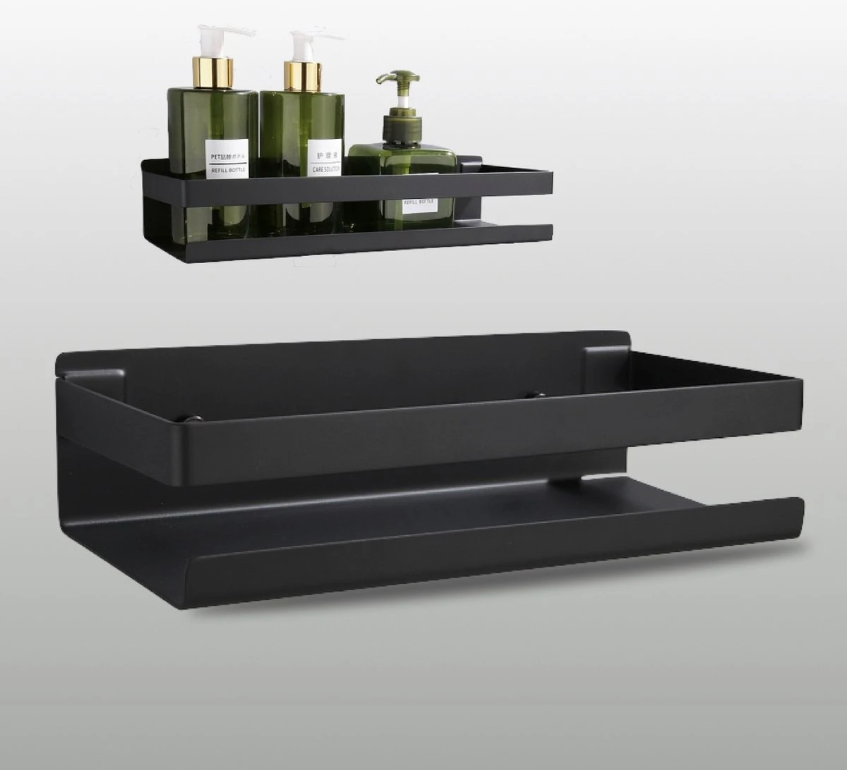 Merkloos GDRN - Doucherek Zwart - Zonder Boren - Doucherekjes - Hangend - Zwart - RVS 3 Merkloos GDRN - Doucherek Zwart - Zonder Boren - Doucherekjes - Hangend - Zwart - RVS