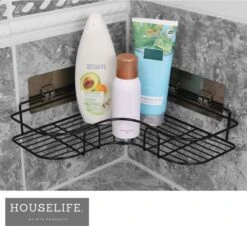 HouseLife™ Doucherek Zonder Boren - Zwart - Zelfklevend - Douchemand - Badkamer Doucherek – 30 Cm - Incl. 2 Sterke Muurstickers -Badkamer Product Winkel 1200x1097 2