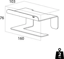 Tiger Colar - Toiletrolhouder Met Planchet - Zwart -Badkamer Product Winkel 1200x1104
