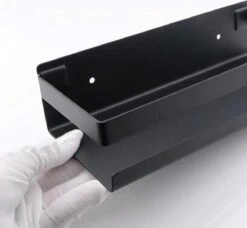 Merkloos Doucherek- Douchemand- Badkamerrek- Badkamer Organiser- Badkamer Organizer-Rekje Voor In De Douche- Badkamer Plank-Rekje Voor Shampoo- RVS- Zonder Boren- Zelfklevend- Rechthoek Vorm- Met Of Zonder Schroeven- Ophangbaar- Met Lijm- 40 Cm- Zwart -Badkamer Product Winkel 1200x1107 1