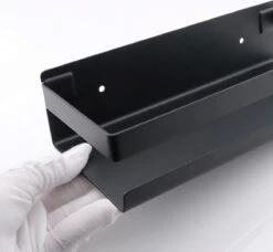 Merkloos Doucherek- Douchemand- Badkamerrek- Badkamer Organiser- Badkamer Organizer-Rekje Voor In De Douche- Badkamer Plank-Rekje Voor Shampoo- RVS- Zonder Boren- Zelfklevend- Rechthoek Vorm- Met Of Zonder Schroeven- Ophangbaar- Met Lijm- 20 Cm- Zwart -Badkamer Product Winkel 1200x1107