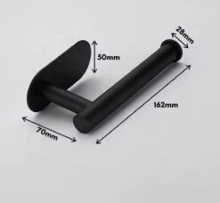 Toiletrolhouder Inclusief Handdoekhaak - Zonder Boren - Zelfklevend - Zwart - Staand -Badkamer Product Winkel 1200x1110