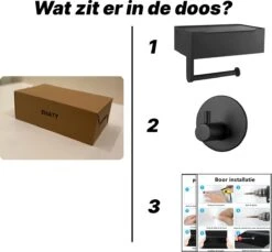 SHATY® WC Rolhouder - Toiletrolhouder - Opbergvak - Bakje - Plankje - Zonder Boren- WC Papier Houder - Toilet Papier Houder - Zwart - Badkameraccessoire - Toiletaccessoire - Inclusief Handoekhaak 19 SHATY® WC Rolhouder - Toiletrolhouder - Opbergvak - Bakje - Plankje - Zonder Boren- WC Papier Houder - Toilet Papier Houder - Zwart - Badkameraccessoire - Toiletaccessoire - Inclusief Handoekhaak -Badkamer Product Winkel 1200x1114