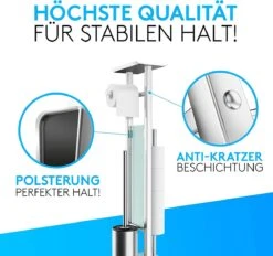 EDELHAND© Toiletpapierhouder Staand Als Toiletset [met GRATIS Toiletborstel] - Roestvrijstalen Toiletpapierhouder Staand Met Toiletborstel En Toiletpapieropslag - Toiletset Met Dienblad -Badkamer Product Winkel 1200x1126
