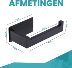 Merkloos Novalits - RVS Toiletrolhouder Zonder Boren - WC Rolhouder Zelfklevend - Inclusief RVS Handdoekhaakje - Zwart -Badkamer Product Winkel 1200x1133 1