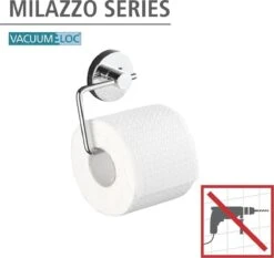 WENKO Vacuum-Loc Toiletrolhouder Milazzo Chroom - WC Rolhouder - Bevestigen Zonder Boren -Badkamer Product Winkel 1200x1134