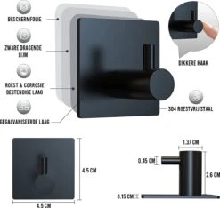 4x Zelfklevende Handdoekhaakjes Haakjes Ophanghaakjes Haken Zwart 15 4x Zelfklevende Handdoekhaakjes Haakjes Ophanghaakjes Haken Zwart -Badkamer Product Winkel 1200x1136 1