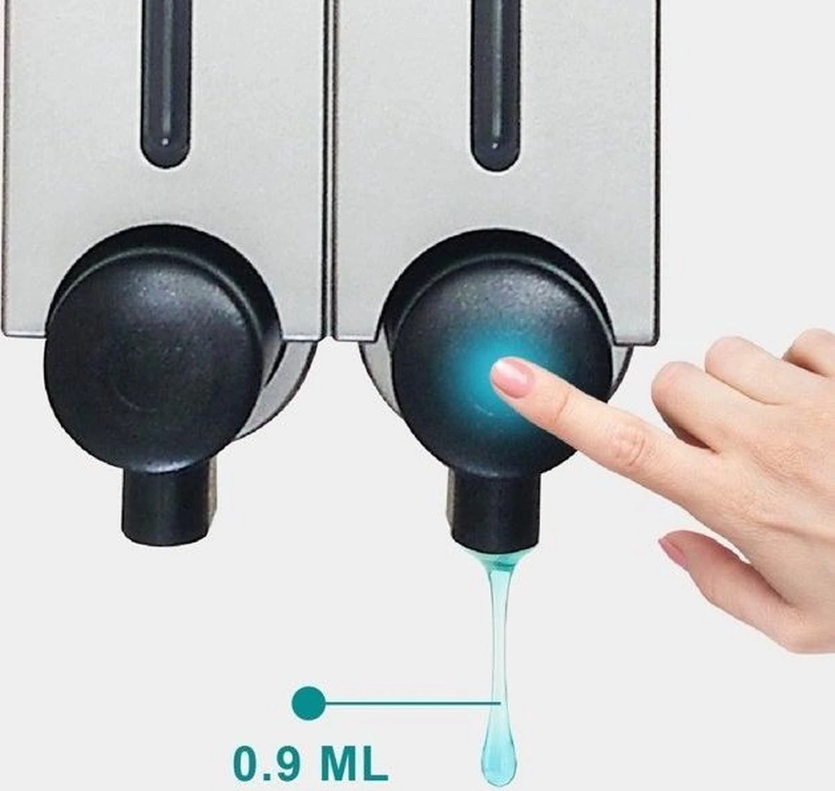 Zeepdispenser - RVS Kleur - 3 Kamer - 3 Reservoirs - 3 X 500ml - Hangend - Wandmontage 3 Zeepdispenser - RVS Kleur - 3 Kamer - 3 Reservoirs - 3 X 500ml - Hangend - Wandmontage - Afbeelding 2