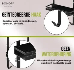 Bonoff Doucherek Zwart – 2 Laags - Doucherek Zonder Boren - Zwart – Doucherek Hangend - Badkamerrek –RVS – Badkamer Accessoires – Stijlvol 25 Bonoff Doucherek Zwart – 2 Laags - Doucherek Zonder Boren - Zwart – Doucherek Hangend - Badkamerrek –RVS – Badkamer Accessoires – Stijlvol -Badkamer Product Winkel 1200x1140 9