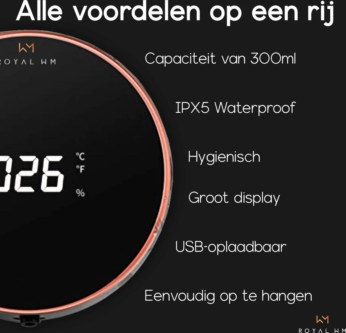 Royal WM - Automatische Zeepdispenser - 300ml - Zwart - Wandmontage - Sensor 11 Royal WM - Automatische Zeepdispenser - 300ml - Zwart - Wandmontage - Sensor - Afbeelding 9