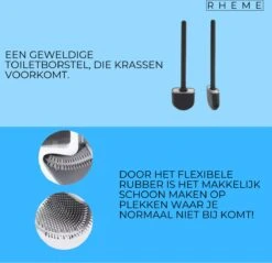 WC Borstel - Siliconen Borstel Met Houder - Hangend Met Plakstrip - Duurzaam Toilet Borstel - Zwart - Rheme 15 WC Borstel - Siliconen Borstel Met Houder - Hangend Met Plakstrip - Duurzaam Toilet Borstel - Zwart - Rheme -Badkamer Product Winkel 1200x1160 6