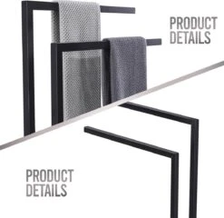 LOMAZOO Handdoekrek Badkamer Zwart - Handdoekenrek Badkamer - Handdoekhouder Staand Roma 9 LOMAZOO Handdoekrek Badkamer Zwart - Handdoekenrek Badkamer - Handdoekhouder Staand Roma -Badkamer Product Winkel 1200x1165 1