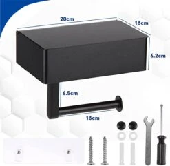 STARMAN WC Rolhouder - Toiletrolhouder Zwart - Badkamer Accessoires - WC Papier Houder 16 STARMAN WC Rolhouder - Toiletrolhouder Zwart - Badkamer Accessoires - WC Papier Houder -Badkamer Product Winkel 1200x1170 1