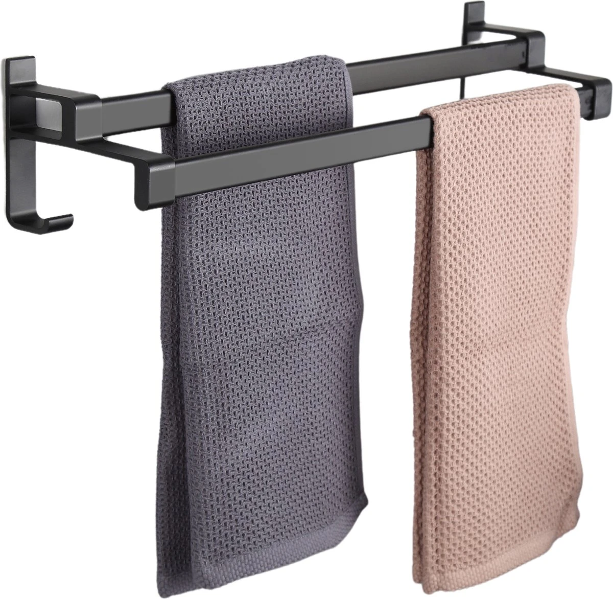 Handdoekrek Dubbele Stang Zonder Boren - Handdoekrek Badkamer - Handdoekhouder - Handdoekstang - Zelfklevend - 60CM - Gratis Handdoek 3 Handdoekrek Dubbele Stang Zonder Boren - Handdoekrek Badkamer - Handdoekhouder - Handdoekstang - Zelfklevend - 60CM - Gratis Handdoek