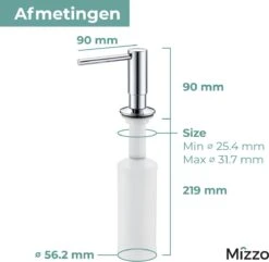 Mizzo Zeepdispenser 300ML - Zeeppompje - Inbouw Keukenblad - Chroom -Badkamer Product Winkel 1200x1173 9