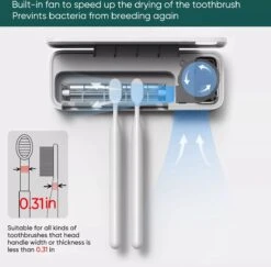 UV-Brush | Tandenborstelhouder Antibacterieel | Steriliserend UV Licht | Hangend | Zwart | Badkamer | Nieuw Model Met Ventilator -Badkamer Product Winkel 1200x1180 2
