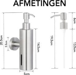 VDN Stainless Zeeppompje - Zeepdispenser Wandmontage - Zilver - Hangend - RVS 12 VDN Stainless Zeeppompje - Zeepdispenser Wandmontage - Zilver - Hangend - RVS -Badkamer Product Winkel 1200x1182 9