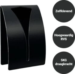 Handdoekhaak Set - RVS Zelfklevende Handdoekhaakjes - Handdoekhouder Badkamer - 2 Stuks - Zwart -Badkamer Product Winkel 1200x1184 2