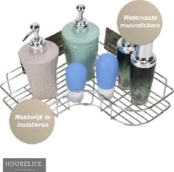Doucherek Zonder Boren - RVS - Zelfklevend Doucherekje - Hangend – Hoek – Inclusief 2 Muurstickers 16 Doucherek Zonder Boren - RVS - Zelfklevend Doucherekje - Hangend – Hoek – Inclusief 2 Muurstickers -Badkamer Product Winkel 1200x1187 3