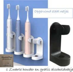 Kwalitatieve Elektrische Tandenborstelhouders ZWART 1 Stuk - Zonder Boren - Geschikt Voor Oral B Toothbrush - Zelfklevend Hangende Houder Voor Elektrische Tandenborstels - Tandenborstelhouder- Standaard - Accessoire