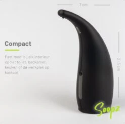 Soopz Black Graphite Classic - Automatische Zeepdispenser - No Touch Sensor - Mat Zwart - 300ml – Zeeppompje -Badkamer Product Winkel 1200x1191 4