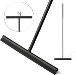 Vloertrekker Met Steel - Vloerwisser Voor In Badkamer - Watertrekker Douche - Douchewisser Zwart