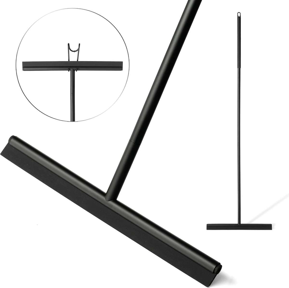 Vloertrekker Met Steel - Vloerwisser Voor In Badkamer - Watertrekker Douche - Douchewisser Zwart 3 Vloertrekker Met Steel - Vloerwisser Voor In Badkamer - Watertrekker Douche - Douchewisser Zwart