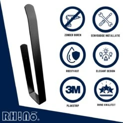Reserverolhouder | Rh!no | WC-rolhouder | Zwart | Ophangen Zonder Boren Mogelijk| Toiletrolhouder | Plakstrip | 3 Rollen | Rh!no 13 Reserverolhouder | Rh!no | WC-rolhouder | Zwart | Ophangen Zonder Boren Mogelijk| Toiletrolhouder | Plakstrip | 3 Rollen | Rh!no -Badkamer Product Winkel 1200x1197 10