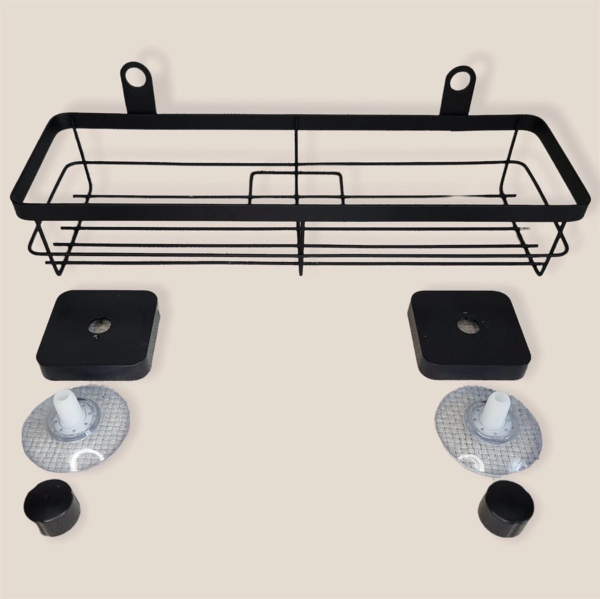 Merkloos Zelfklevend Zwart Doucherek - Ophangbaar Badrek Met Zuignap - Hangend Badkamer Rekje - Douchemandje Voor Muur/Wand Bevestiging 5 Merkloos Zelfklevend Zwart Doucherek - Ophangbaar Badrek Met Zuignap - Hangend Badkamer Rekje - Douchemandje Voor Muur/Wand Bevestiging - Afbeelding 3