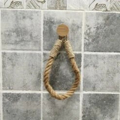 Jelta Toiletrolhouder Zonder Boren- Wc Rolhouder - Zuignap - Zelfklevend - Hout En Touw -Badkamer Product Winkel 1200x1198