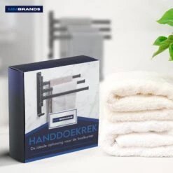 MM Brands Handdoekrek - Handdoekhouder - Badkamer Accessoires - Zelfklevend Handdoekenrek - 3-delig - Zwart - 24 X 6 X 1 CM -Badkamer Product Winkel 1200x1200 1043