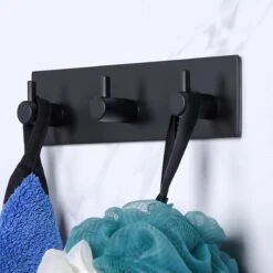 Merkloos Handdoekhaakjes - 3 In 1 Handdoekhaak - Wandhaak - Muurhaak - Zwart -Badkamer Product Winkel 1200x1200 1056