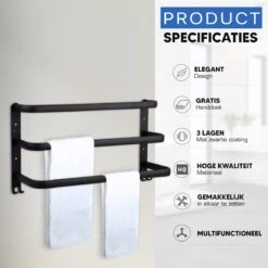 Qualux® Handdoekrek Inclusief Handdoek - 3 Stangen - Badkamer - Handdoekrek Zwart - Handdoekstang - Handdoekhouder - Handdoekenrek 12 Qualux® Handdoekrek Inclusief Handdoek - 3 Stangen - Badkamer - Handdoekrek Zwart - Handdoekstang - Handdoekhouder - Handdoekenrek -Badkamer Product Winkel 1200x1200 1065
