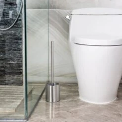 Merkloos Toiletborstel RVS - Wcborstel Rvs - RVS Toiletborstel In Houder - Toiletborstelhouder - Wc Borstel - Toiletborstel Met Houder Vrijstaand - RVS Geborsteld -Badkamer Product Winkel 1200x1200 1100