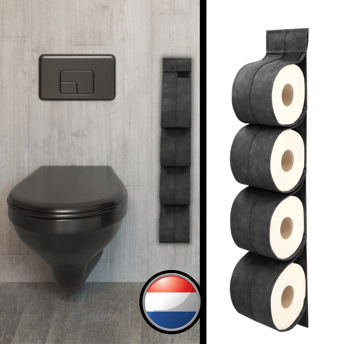 Reserverolhouder Hangend – Toiletrolhouder – Reserve Rolhouder – Zonder Boren – Rolhouder - Muur – Zwart - Antraciet - STOF & SPETTERVRIJ 3 Reserverolhouder Hangend – Toiletrolhouder – Reserve Rolhouder – Zonder Boren – Rolhouder - Muur – Zwart - Antraciet - STOF & SPETTERVRIJ