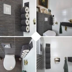 Reserverolhouder Hangend – Toiletrolhouder – Reserve Rolhouder – Zonder Boren – Rolhouder - Muur – Zwart - Antraciet - STOF & SPETTERVRIJ 21 Reserverolhouder Hangend – Toiletrolhouder – Reserve Rolhouder – Zonder Boren – Rolhouder - Muur – Zwart - Antraciet - STOF & SPETTERVRIJ -Badkamer Product Winkel 1200x1200 1137