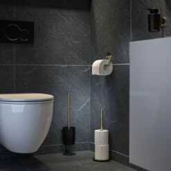 Tiger Tune - Toiletaccessoireset - Toiletborstel Met Houder - Toiletrolhouder Zonder Klep - Handdoekhaak – Messing Geborsteld / Zwart -Badkamer Product Winkel 1200x1200 1211