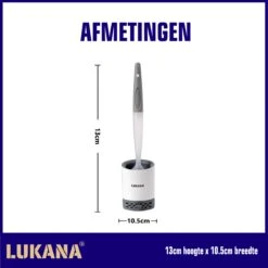 Lukana Siliconen WC Borstel Met Zeepdispenser - Hervulbaar - Vrijstaand Of Hangend - Sneldrogend, Hygiënisch & Antibacteriële Werking - Zonder Boren - Toilet Brush - Toiletborstel Houder - Lekbak -Badkamer Product Winkel 1200x1200 1238