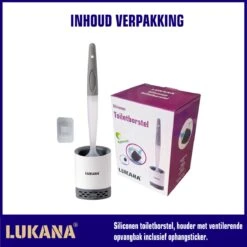 Lukana Siliconen WC Borstel Met Zeepdispenser - Hervulbaar - Vrijstaand Of Hangend - Sneldrogend, Hygiënisch & Antibacteriële Werking - Zonder Boren - Toilet Brush - Toiletborstel Houder - Lekbak -Badkamer Product Winkel 1200x1200 1239