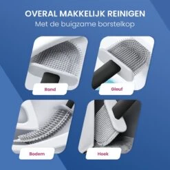 Roegaarden WC Borstel Met Houder – Toiletborstel – Siliconen – Vrijstaand En Hangend – Zwart -Badkamer Product Winkel 1200x1200 1290